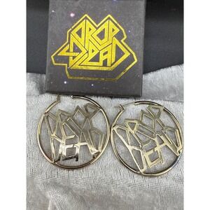 Gold Tone Hoop Earrings‎ Drop Dead In Box Statement